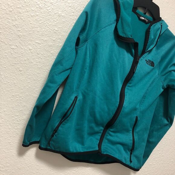 NO offers the north face jacket medium m teal blue green thin hooded pockets 1 - Picture 2 of 12